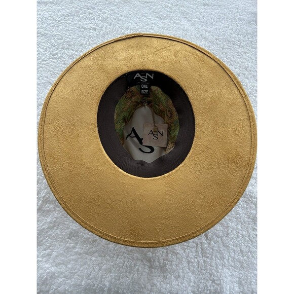 Anthropologie ASN Rancher Hat Women Mustard Suede Western Preppy One Size NWT main image 6